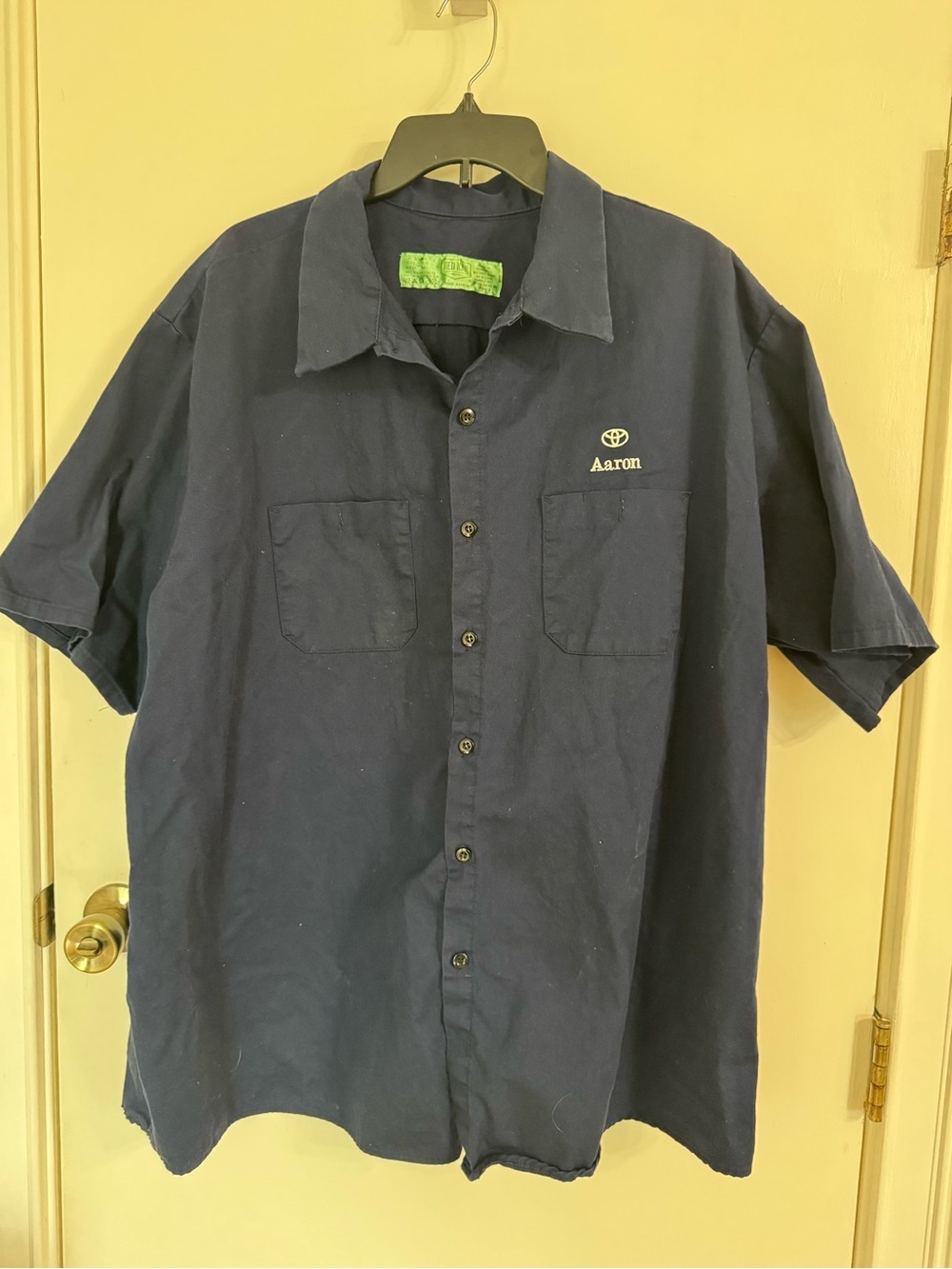 Embroidered Toyota Navy Short-Sleeve Work Button-Down Shirt - Aaron